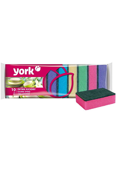 YORK Bureți pentru spălat vase, 9x6x3cm, set 10 buc., culori asortate