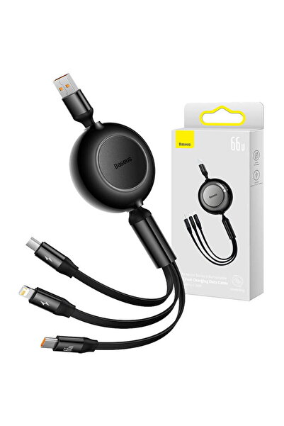 Baseus Cablu 3-în-1 Bright Mirror 3 Micro USB/Lightning/USB-C, 1,1 m, Negru