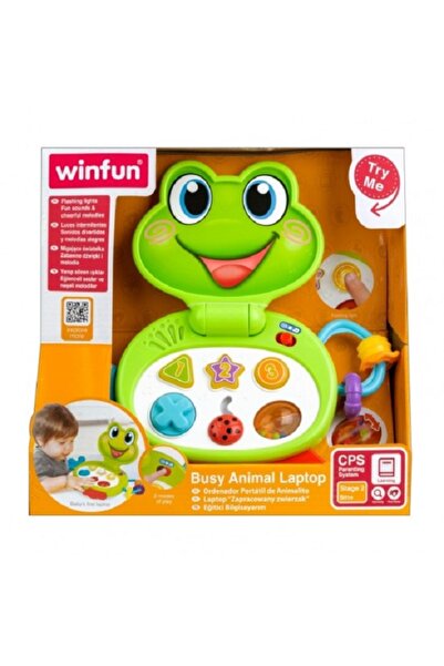 WINFUN Jucarie Laptop Broscuta educativa cu sunte si lumini, engleza,