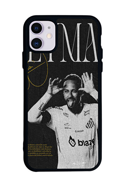 SCALETA CASE iPhone 11 Uyumlu Neymar JR Tasarımlı Glossy Mat Siyah Silikon Te...