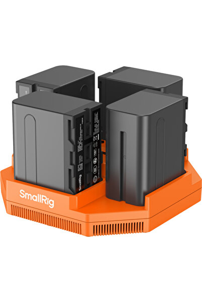 SmallRig 4834 Φορτιστής μπαταρίας κάμερας 4 καναλιών NP-F970 Κιτ 4 μπαταριών