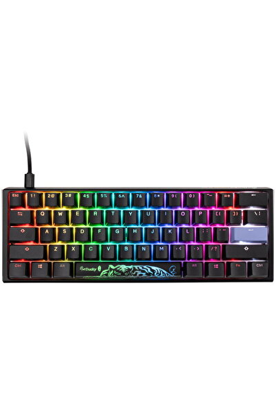 Ducky One 3 Classic Black/White Mini Gaming Keyboard, RGB LED - MX-Silent-Red...