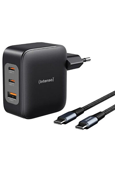 Intenso Power Adapter 100W GaN 2x USB-C 1x USB-A incl. Cable 2m