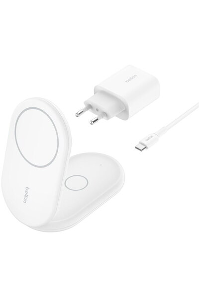 Belkin Căști BoostCharge, Smartphone Alb USB Încărcare wireless Încărcare rap...