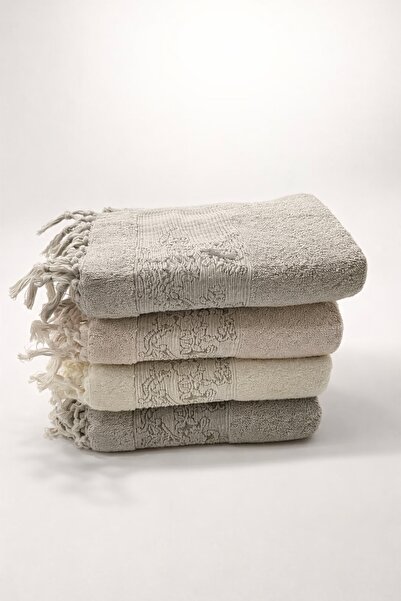 Pupilla Collection Menekşe 100% Cotton 50*90 4-Piece Face Towel - Asorti