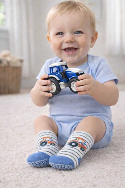 Mono Socks MonoSocks Kaydırmaz Tabanlı Erkek Bebek Çorabı - 2 farklı çift