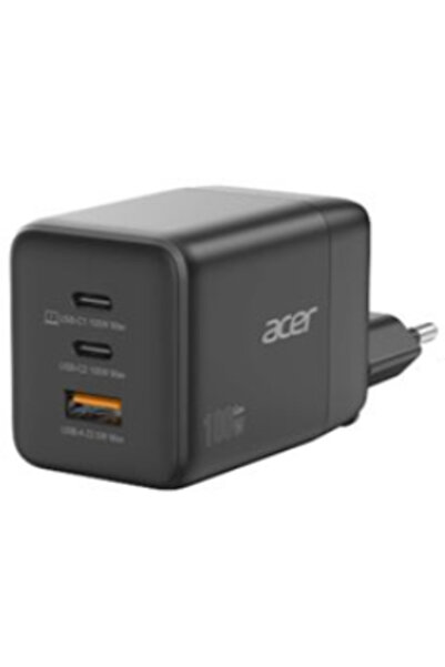 ACER Încărcător GaN, 2 porturi USB-C + 1 port USB-A, Negru