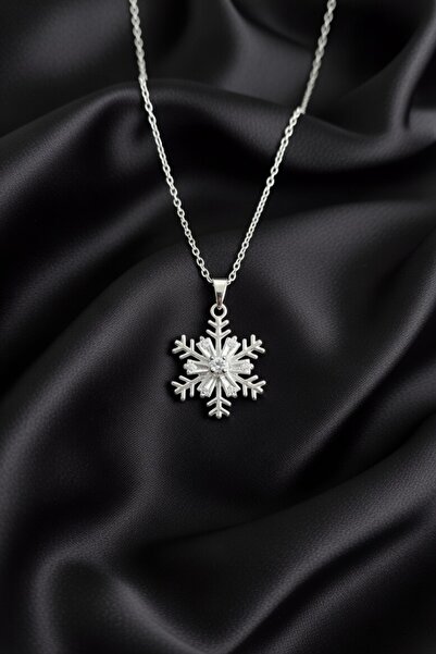 Jadem Gold 316L Stainless Steel Snowflake Model Zircon Stone Women's Necklace
