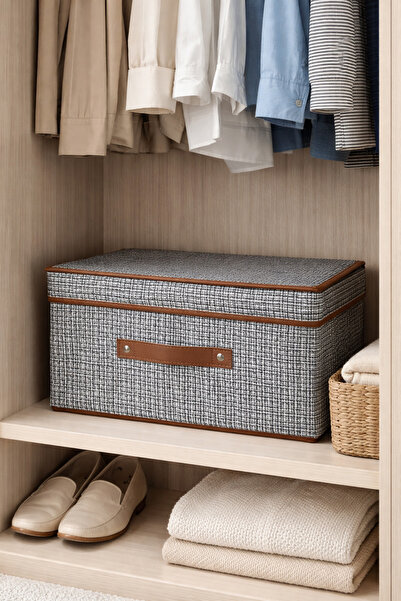 tutku home Kapaklı Dolap İçi Düzenleyici Hurç - 36x25x20 Cm