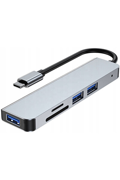 Generic HUB USB-C 3xUSB 3.0 Adapter TF/SD Card Reader Plug and Play