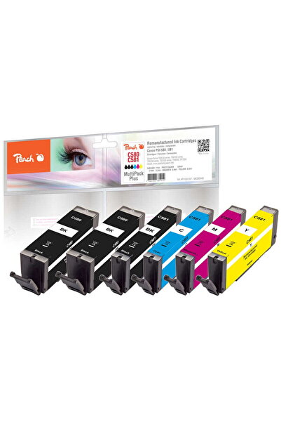 Peach Съвместима касета за Canon No.580/581 MultiPackPlus REM,KOM