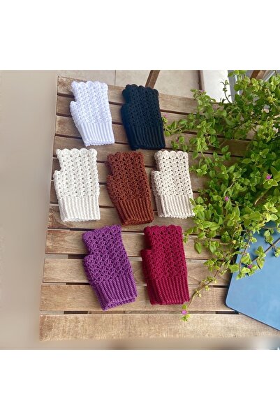 butiktia El örgüsü parmaksız eldiven