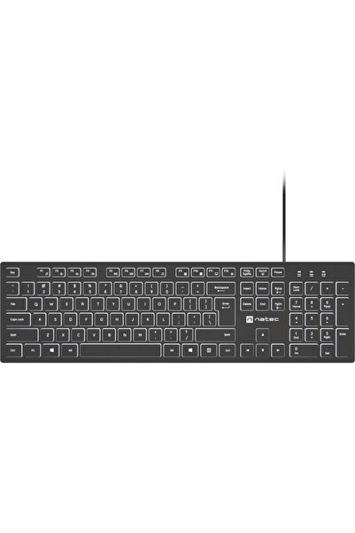 Natec Keyboard, Herring Glow, US, Backlit, Wired, Black