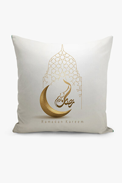 Filamente Ramadan Patterned Double Sided Digital Printed Throw Pillow Cover -...