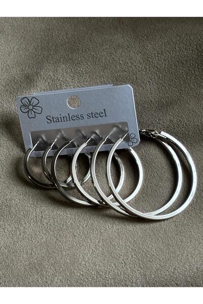 bijoux uniques Women's 316L Steel 2cm 3cm 4cm Multiple Hoop Earrings