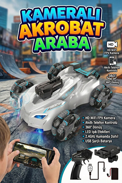 craftivio Uzaktan Kumandalı Kameralı Araba Wifi FPV Akrobat Drift Aracı Şarjl...