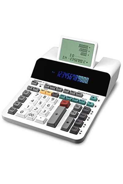 Sharp Calculator cu afișaj (fără rolă de hârtie), 12 cifre, EL-1901 - gri