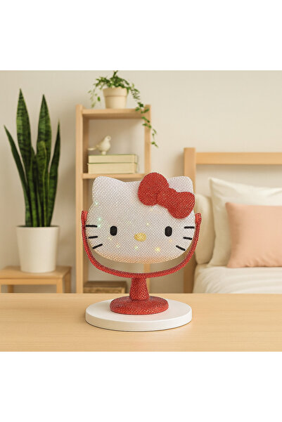 Livava Hello Kitty Taş Süslemeli Masaüstü Ayna Seti, Kendin Yap, Dekoratif Ayna