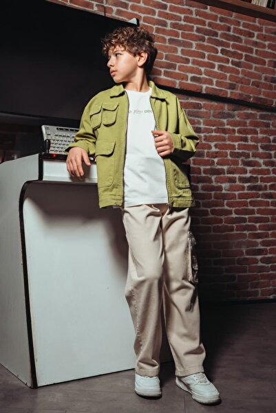 Pinkitokids سلسلة بريميوم - تي شيرت وقميص دينيم وبنطلون - طقم للأولاد