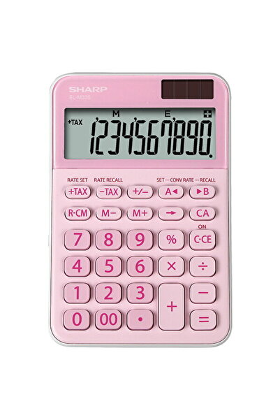 Sharp Office Calculator, 10 digits, 149x100x27mm, dual power, EL-M335BPK - pink