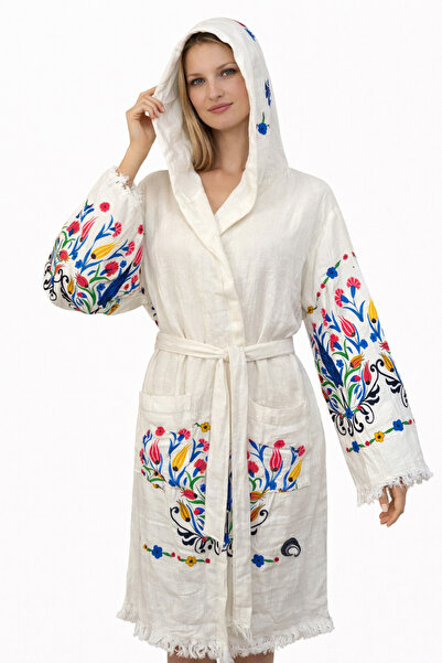 EMİLLİE 100% Cotton Muslin Bathrobe – Breathable, Ultra-Light, Quick-Drying S...