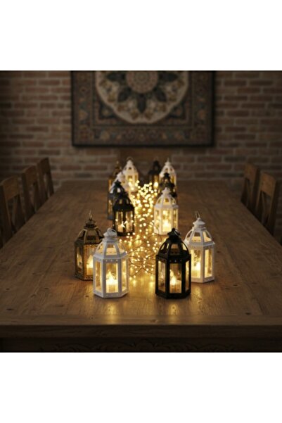 silver zenn Ramazan Temalı Büyük Altıgen Açık Kubbe LED Lamba