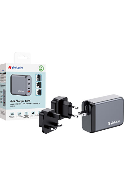 Verbatim Încărcător GaN, 100W, UE/Marea Britanie/SUA