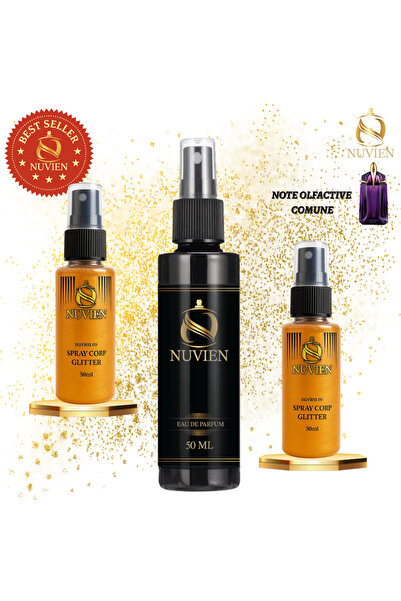 Nuvien Glitter Spray with Glitter x2, Alien Inspired Fragrance – Shine and Or...