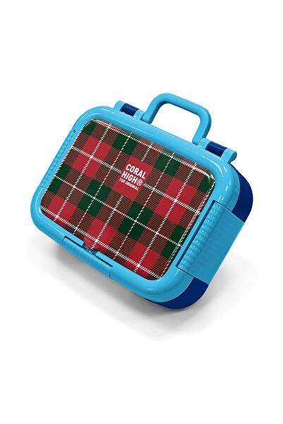 Coral High Παιδικό κουτί φαγητού από ανοξείδωτο ατσάλι με μοτίβο καρό φιόγκου...