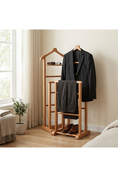 HESTİA Gundays Home İkili Dilsiz Uşak Naturel Masif Gürgen Ağacı El Yapımı As...