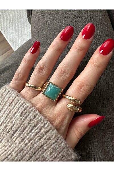 ringbox Set of 3 Turquoise Stone Rings