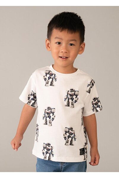 MAYORAL Băiat cu imprimeu tricou Alb