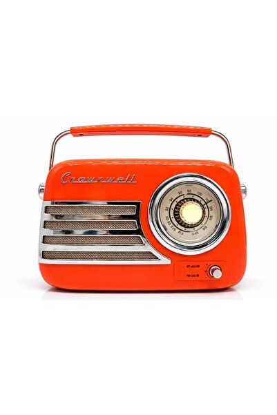 NETAVANTAJ Crownwell Retro Tasarımlı Bluetooth FM Radyo Turuncu