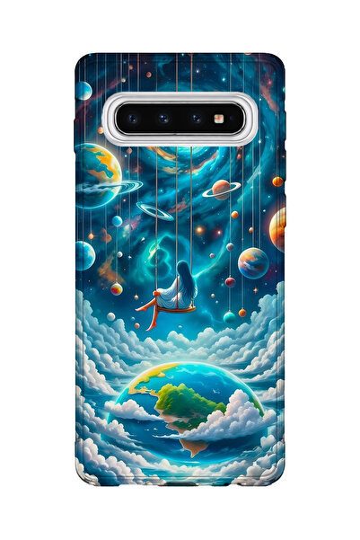 lelia حافظة هاتف شفافة متوافقة مع جالاكسي S10 لعام مطبوع |   مجموعة كوزميك وِ...