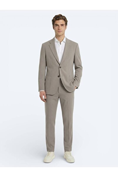 Kip Light Brown Plain Modern Fit Suit