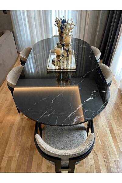 YILDIZELİ GRANİT MERMER Siyah Lüx Mermer Masa