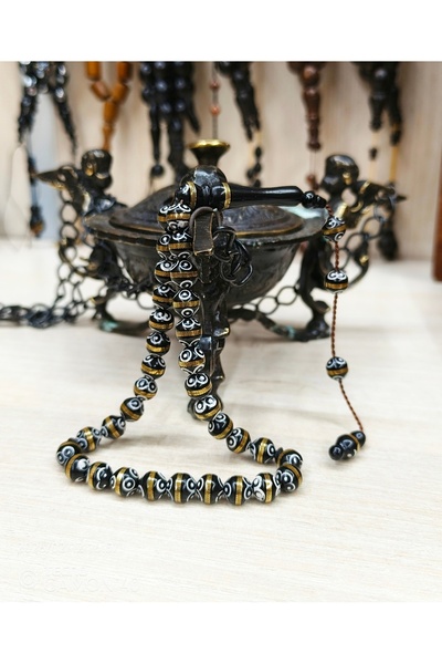 İnan Tesbih Kuka Mine Embroidered and Brass Wrapped Prayer Beads