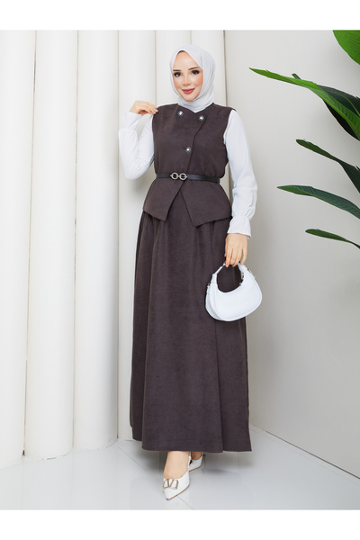RACE FASHİON Cross-Lined Vest & Skirt Islamic Clothing Set Rc9013