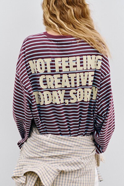 Pull & Bear Striped text T-shirt