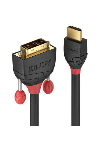 LİNDY Καλώδιο HDMI σε DVI-D Μονό σύνδεσης μαύρης γραμμής 3 μέτρα