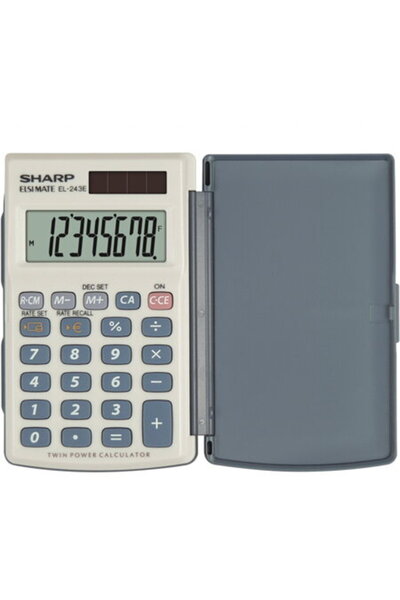Sharp Calculator de buzunar, 8 cifre, 105x64x11mm, putere dublă, conversie, E...