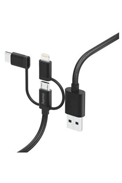 Hama Cablu de încărcare multiplă 3 în 1, USB-A - Micro-USB, USB-C și Lightnin...