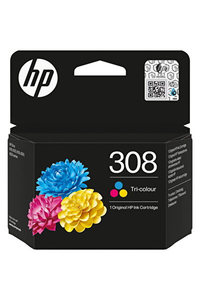 HP 308 Inkjet Printer Cartridge, Tri-color, 120 pages