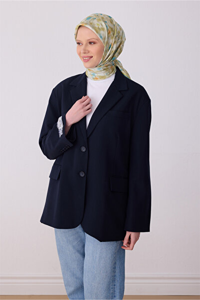 Belli Eșarfă din mătase twill 100% cu model floral verde mentă 4319-82