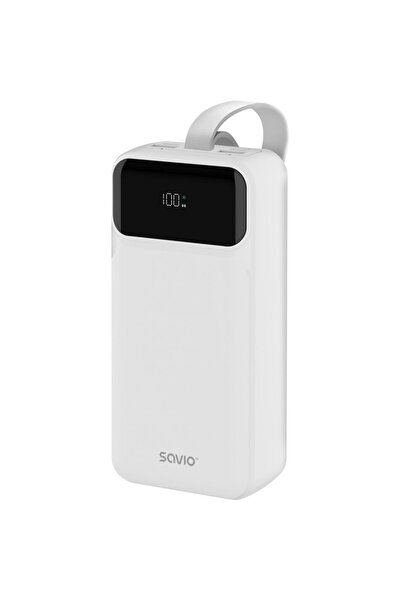 Savio Baterie externă BA-11, 30000 mAh, albă, 3 porturi USB