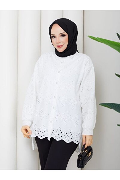 SHİROSA Brode Stone Printed Tesettür Tunic