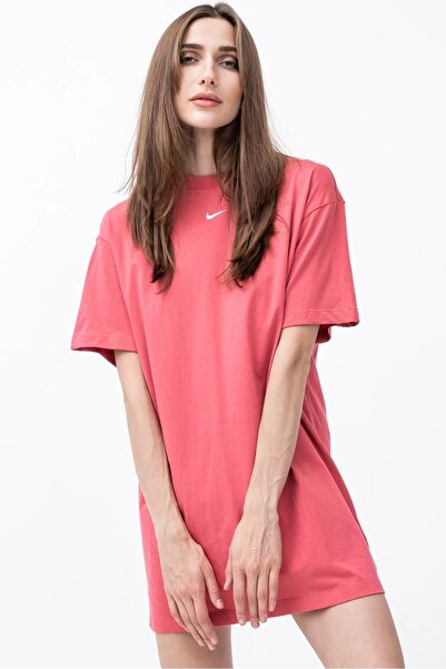 Nike Sportswear Organic Cotton Short Sleeve Dress Embroidered Swooslu Dress D...