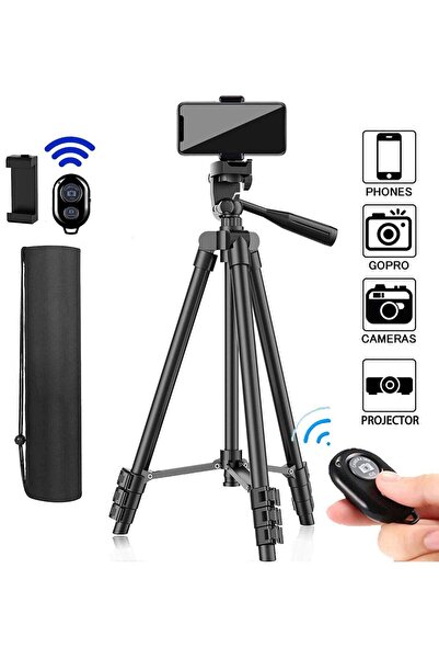 Generic حامل ثلاثي القوائم قابل للتمديد للهاتف والكاميرا أثناء السفر، مزود بج...