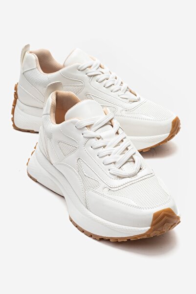 LuviShoes PREMIA Beyaz Cilt Kadın Sneaker