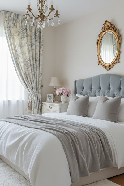 JACA 3'lü Keten Kumaş Dekoratif Yatak Runner & İç Dolgulu Yastık Kare Kırlent...